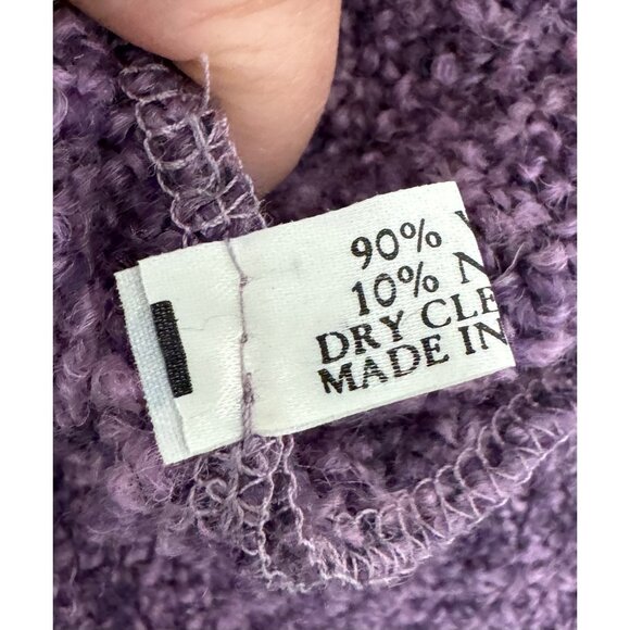 Weave of the Irish hand knitted Wool‎ blend cardigan purple sz M - Picture 4 of 7